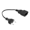 Powercord Euro vīrišķais - Euro sievišķais melns 0.2 m ACT AK5246