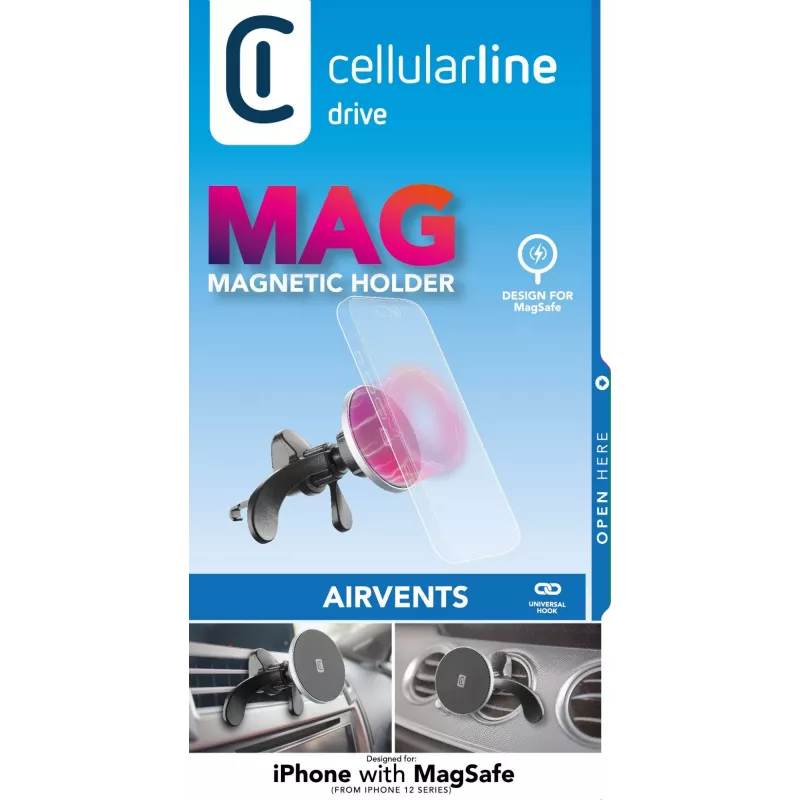 Cellularline Touch Mag Air Vents In-car magnētiskais turētājs viedtālruņiem MagSafe sistēmai