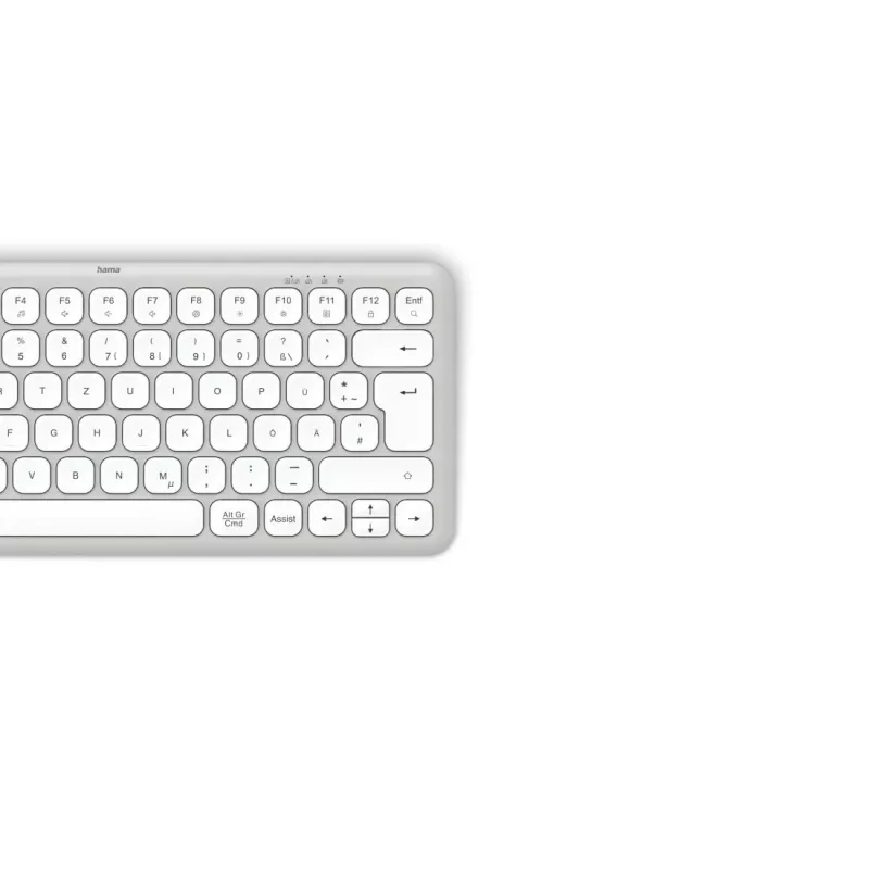 Hama WK-500 tastatūra mājai/birojam RF Wireless + Bluetooth QWERTZ vācu pelēka, balta