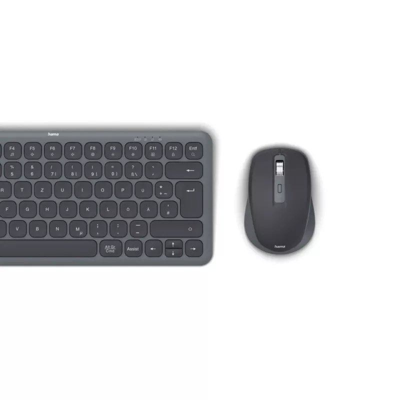 Hama WKM-500 tastatūra Pele iekļauta Mājai/Birojam RF Wireless + Bluetooth QWERTZ Vācu Melna