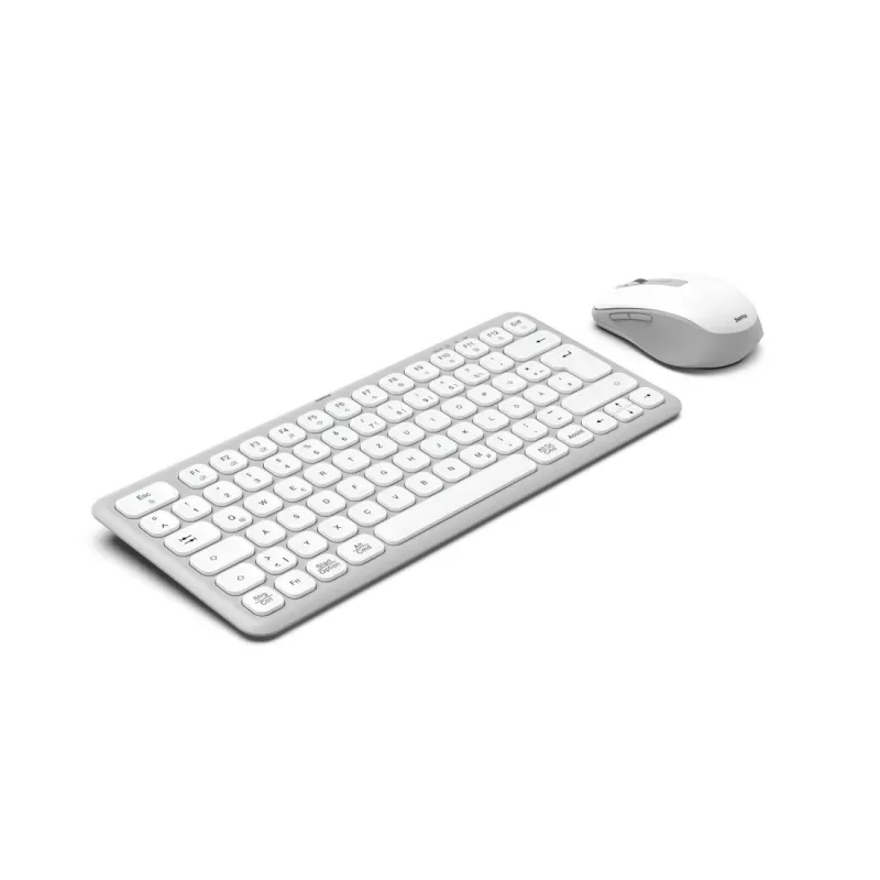 Hama WKM-500 tastatūra Pele iekļauta Mājai USB + RF bezvadu + Bluetooth QWERTZ vācu Pelēks, Balts
