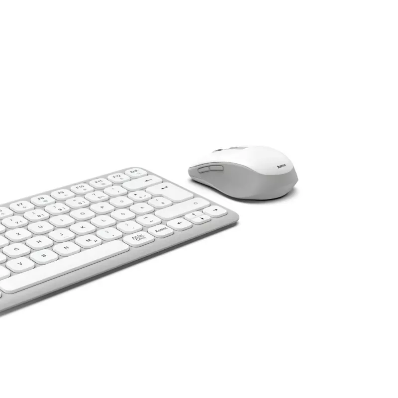Hama WKM-500 tastatūra Pele iekļauta Mājai USB + RF bezvadu + Bluetooth QWERTZ vācu Pelēks, Balts