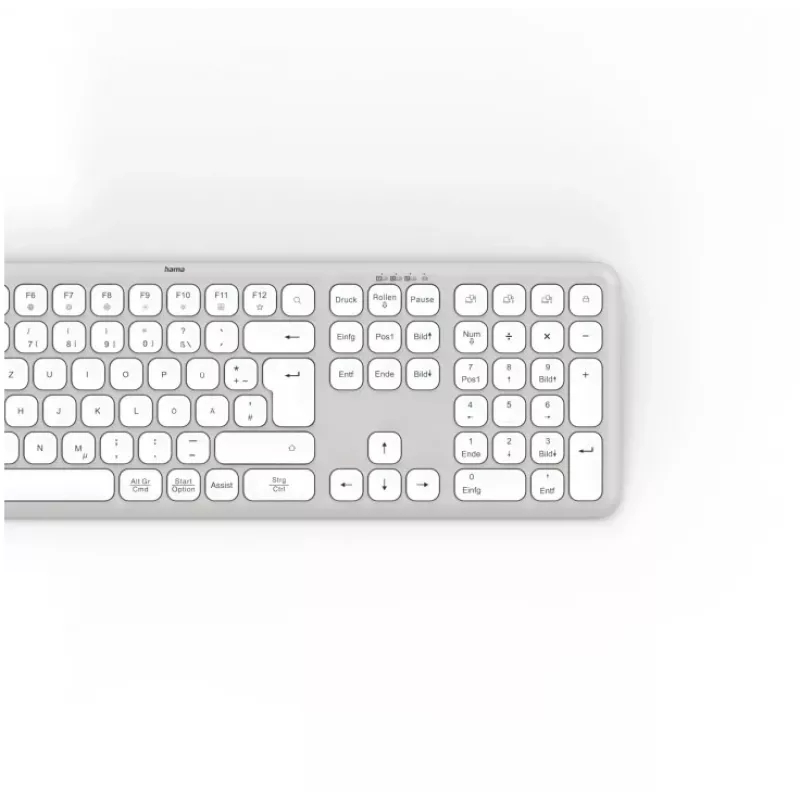 Hama WK-550 tastatūra mājām/birojam RF bezvadu + Bluetooth QWERTZ vācu pelēka, balta
