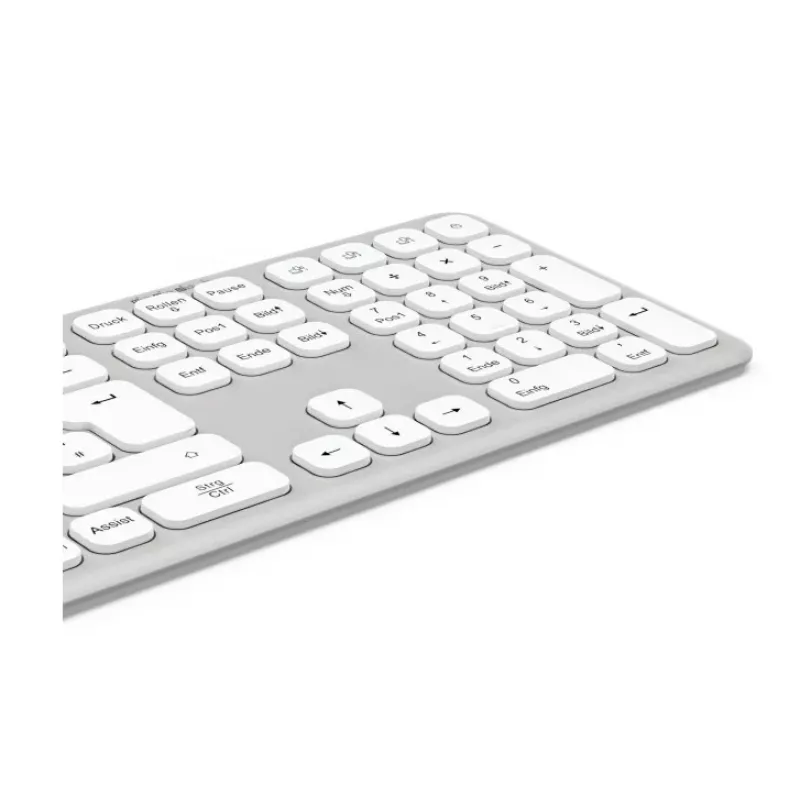 Hama WK-550 tastatūra mājām/birojam RF bezvadu + Bluetooth QWERTZ vācu pelēka, balta