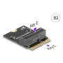 DeLOCK 64341 iekšējais M.2 adapteris resursdatora interfeiss M.2 vīrišķais Melns