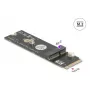DeLOCK 64344 iekšējais M.2 adapteris, vīrišķā tipa, melns, 22x80x5 mm