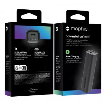 mophie Powerstation Mini 5000 mAh Melns