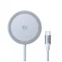 Bezvadu auto uzlādes ierīce UGREEN MagFlow (USB darbināma, 12 V ieeja, pelēka) viedtālruņiem