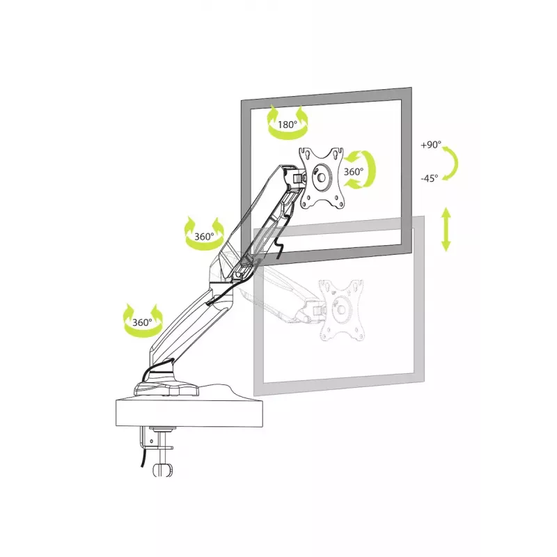 Monitora statīvs Port Designs 901104 81,3 cm melns skava VESA 75x75 100x100