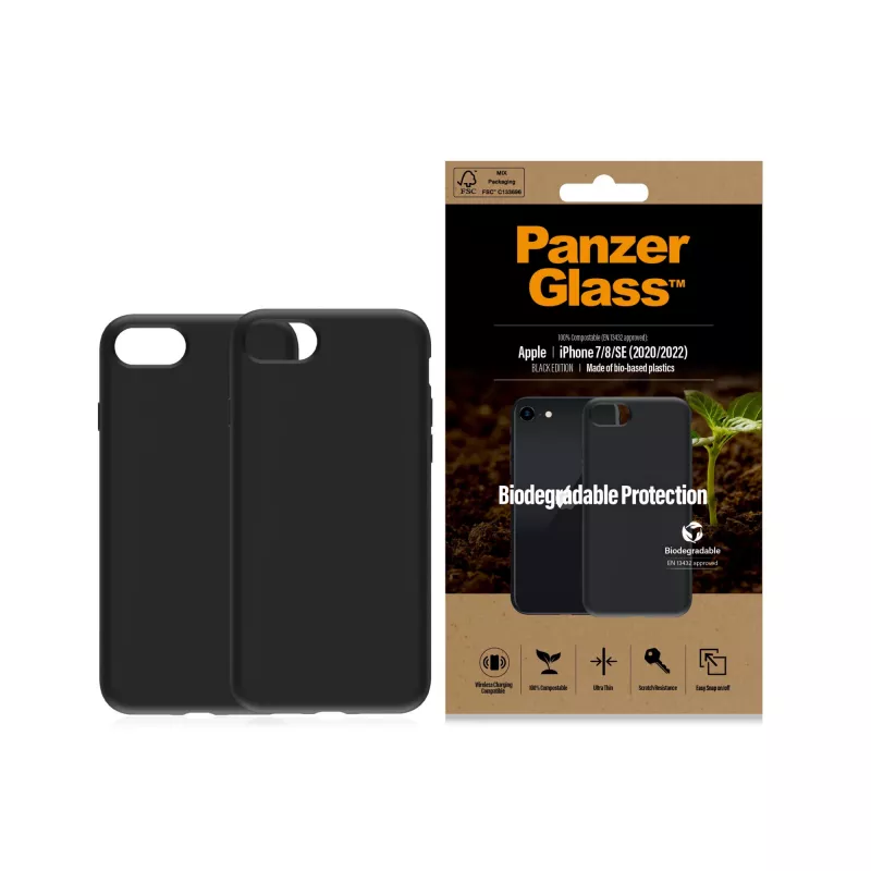 PanzerGlass Biodegradable Case vāciņš iPhone 6 6s SE 2020 2022 7 8 melns