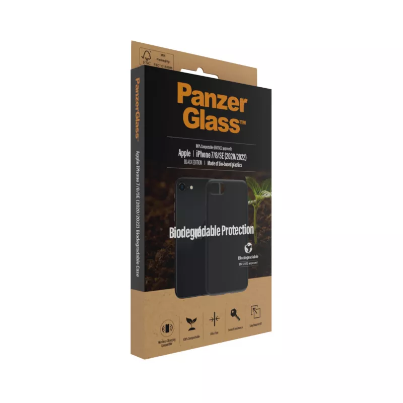 PanzerGlass Biodegradable Case vāciņš iPhone 6 6s SE 2020 2022 7 8 melns