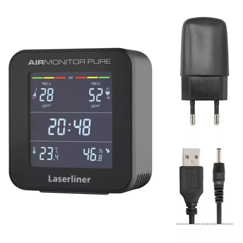 Laserliner AirMonitor PURE melns temperatūras diapazons no -9,9 līdz 50 °C