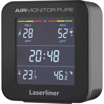 Laserliner AirMonitor PURE melns temperatūras diapazons no -9,9 līdz 50 °C