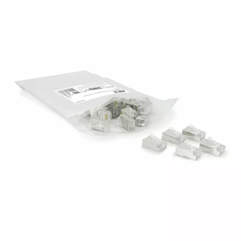ACT CAT6A caurlaides ekranēts modulārs RJ45 savienotājs Zelta kontakti Sudraba Caurspīdīgs