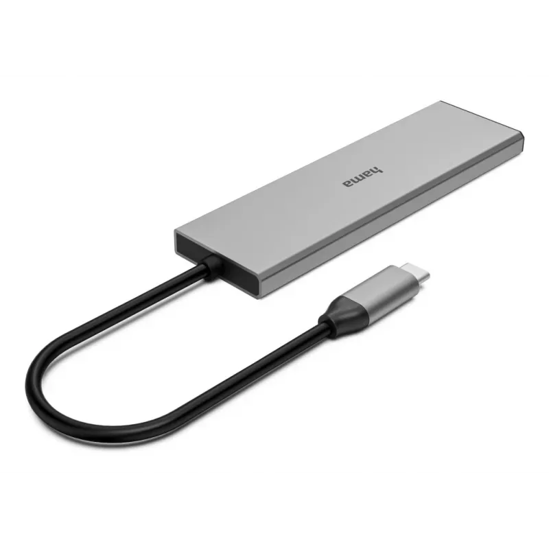 Hama 00200147 saskarnes centrmezgls USB Type-C 10000 Mbit/s Pelēks