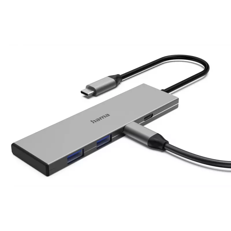 Hama 00200147 saskarnes centrmezgls USB Type-C 10000 Mbit/s Pelēks