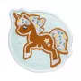 LAUT MAGMOJI BADGE – Unicorn Cookie Christmas Edition nozīmīte, PVC un silikons, brūna/gaiši zila, 1 gab.