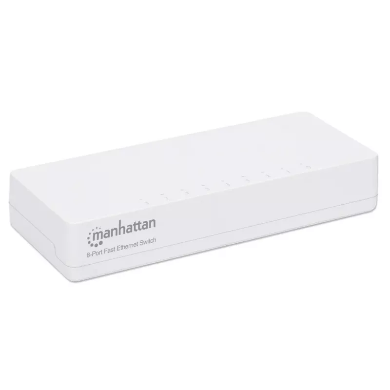 Manhattan 8 portu Fast Ethernet slēdzis, plastmasas, trīs gadu garantija, kastē