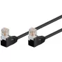 komutācijas kabelis Goobay CAT 5e 2x 90° leņķveida U/UTP Melns 3m