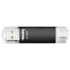 Hama Laeta Twin USB zibatmiņa, USB 3.0, 128 GB, 40 MB/s, melna