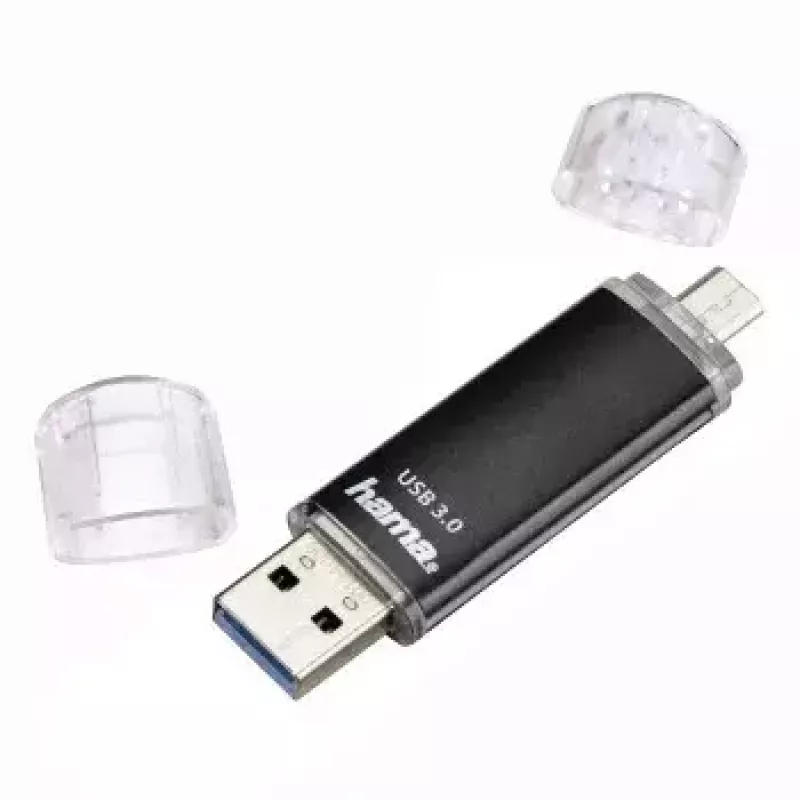 Hama Laeta Twin USB zibatmiņa, USB 3.0, 128 GB, 40 MB/s, melna