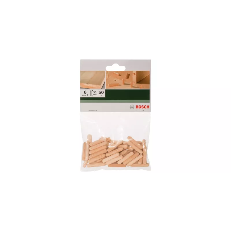 Bosch 2 609 255 309 dībeļi 50 gab. Koks, Apaļi
