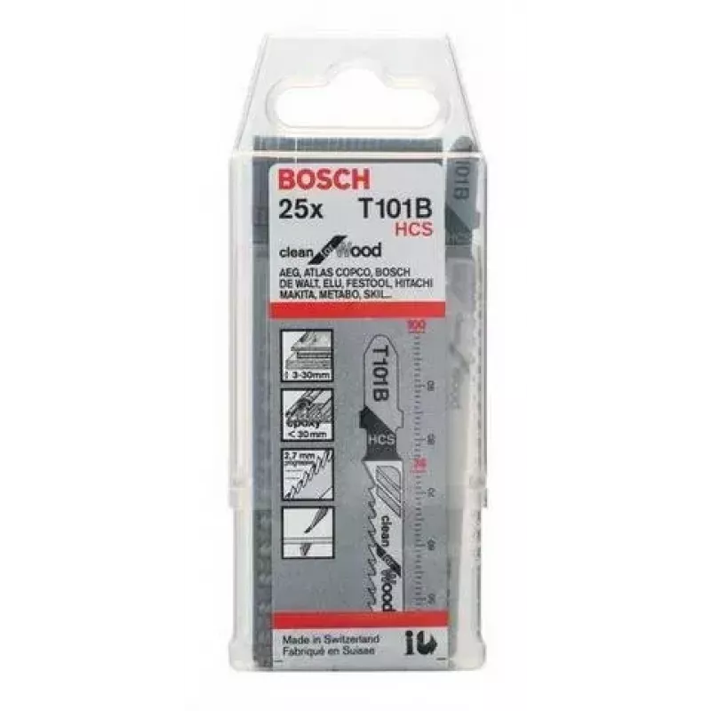 Bosch 2 608 633 622 finierzāģa/virzuļzāģa/līkzāģa asmens Finierzāģa asmens Augsta oglekļa satura tērauds (HCS) 25 gab.