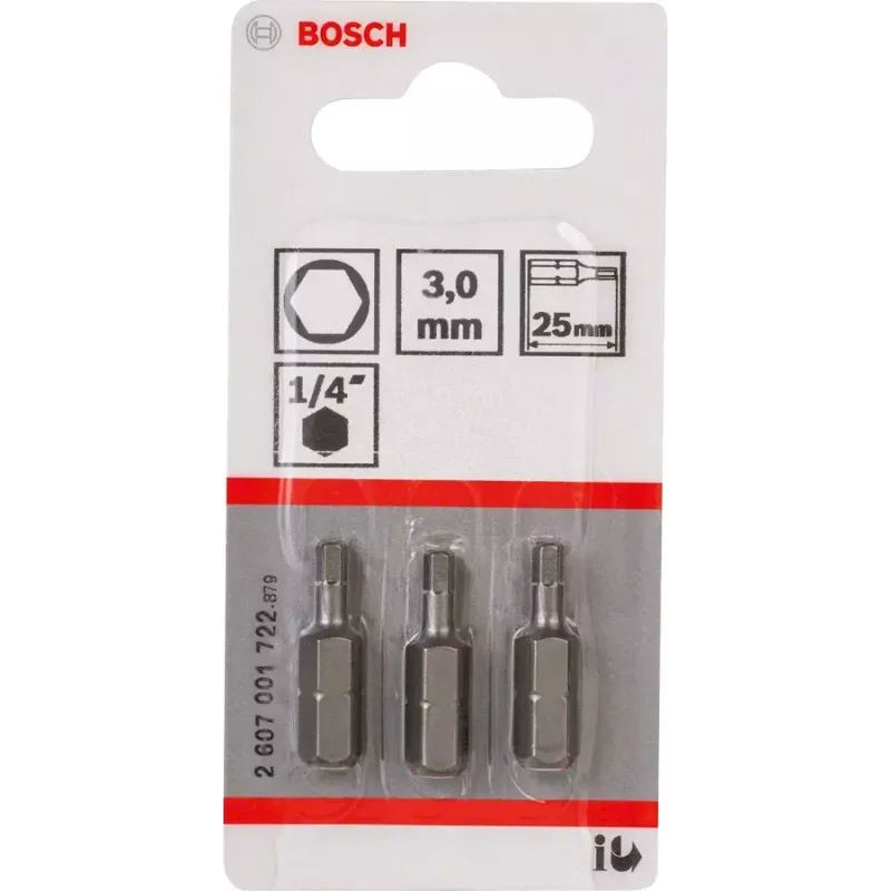 Skrūvgrieža uzgalis Bosch 2607001722 īpaši ciets Sešstūris 3 mm 25 mm 3 gab.