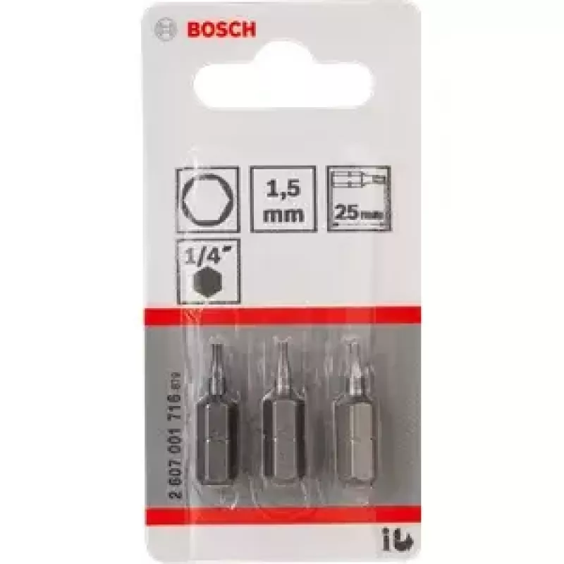 Bosch 2 607 001 716 skrūvgrieža uzgalis 3 gab.