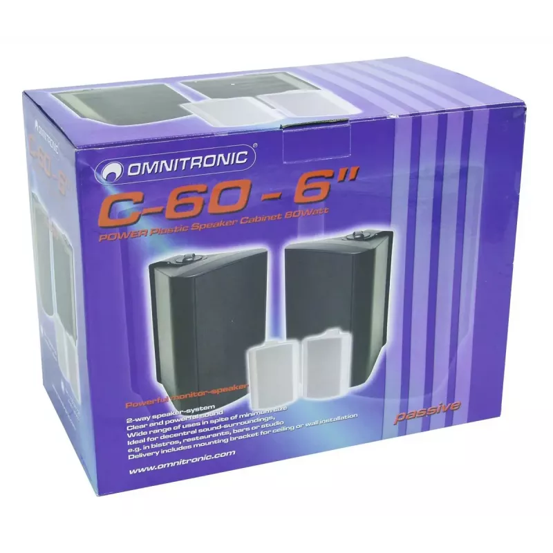 Divvirzienu skaļrunis Omnitronic 11036718 melns vadu 50 W