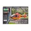 Rotorcraft model REVELL EC135 Air-Glaciers montāžas komplekts, mērogs 1:72, garums 143 mm, rotora Ø 140 mm