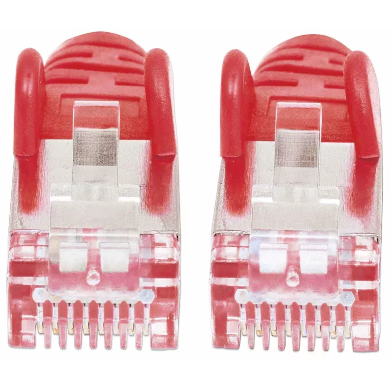 Intellinet tīkla komutācijas kabelis, Cat7 kabelis/Cat6A spraudņi, 20 m, sarkans, varš, S/FTP, LSOH / LSZH, PVC, RJ45, zeltīti kontakti, bez aizķeršanās, ar apvalku, mūža garantija