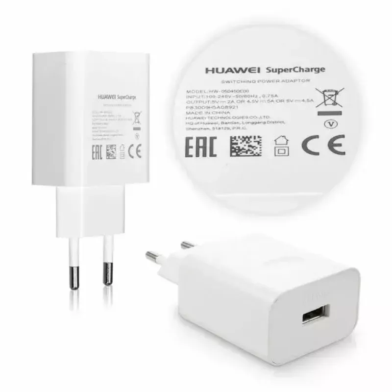 USB-C lādētājs HUAWEI HW-050450E00 QuickCharge 5A Balts — USB-C strāvas adapteris