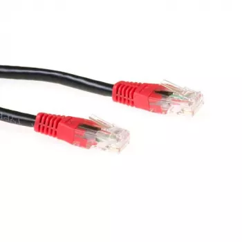 ACT melns 2 metru U/UTP CAT6 komutācijas kabelis krusteniski ar RJ45 savienotājiem