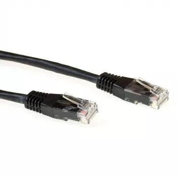 ACT melns 0,5 metru LSZH U/UTP CAT6A patčvads ar RJ45 savienotājiem