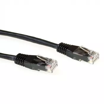ACT melns 1,5 metru LSZH U/UTP CAT6A savienojuma kabelis ar RJ45 savienotājiem