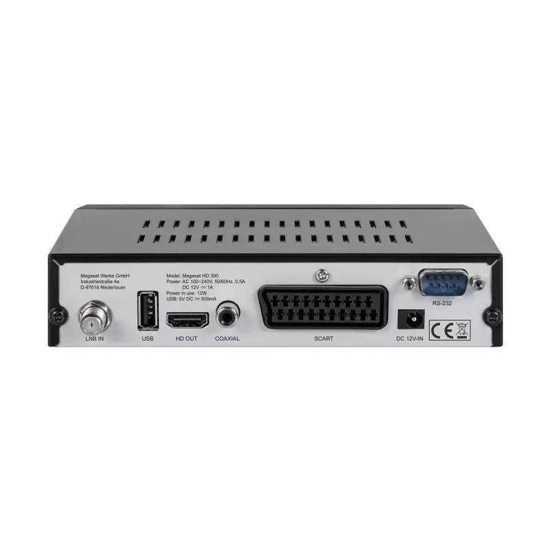 Uztvērējs Megasat HD 390 kabelis Full HD Melns