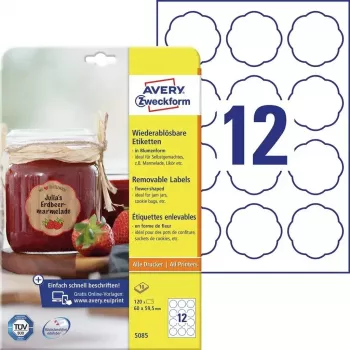 Pašlīmējošās printera etiķetes Avery 5085