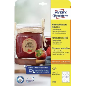 Pašlīmējošās printera etiķetes Avery 5085