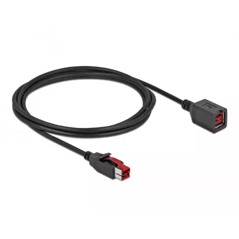 Powered USB pagarinātāja kabelis DeLOCK 85986 24 V 2 m Melns