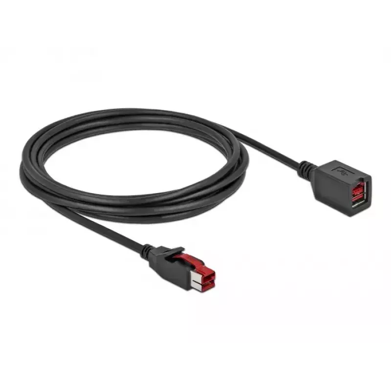 Powered USB pagarinātāja kabelis DeLOCK 85987 24 V 3 m Melns