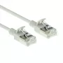 ACT pelēks 0,5 metru LSZH U/FTP CAT6A datu centra plānais komutācijas kabelis ar neaizķeramiem RJ45 savienotājiem