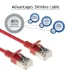 ACT sarkans 2 metru LSZH U/FTP CAT6A datu centra plānas ielāpu vads bez aizķeršanās ar RJ45 savienotājiem