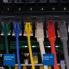ACT sarkans 2 metru LSZH U/FTP CAT6A datu centra plānas ielāpu vads bez aizķeršanās ar RJ45 savienotājiem