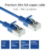 ACT zils 2 metru LSZH U/FTP CAT6A datu centra plānais savienojuma kabelis bez aizķeršanās ar RJ45 savienotājiem