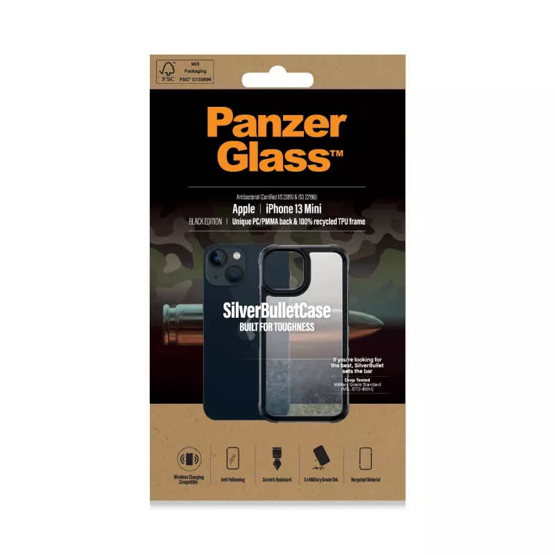 PanzerGlass SilverBullet ClearCase iPhone 13 Mini Melns