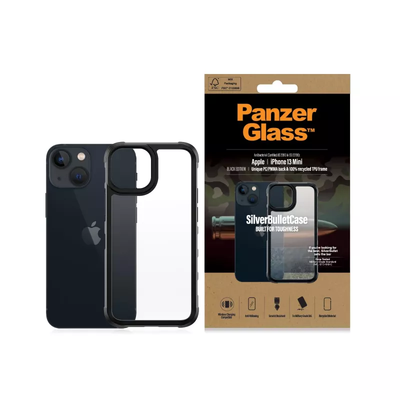 PanzerGlass SilverBullet ClearCase iPhone 13 Mini Melns
