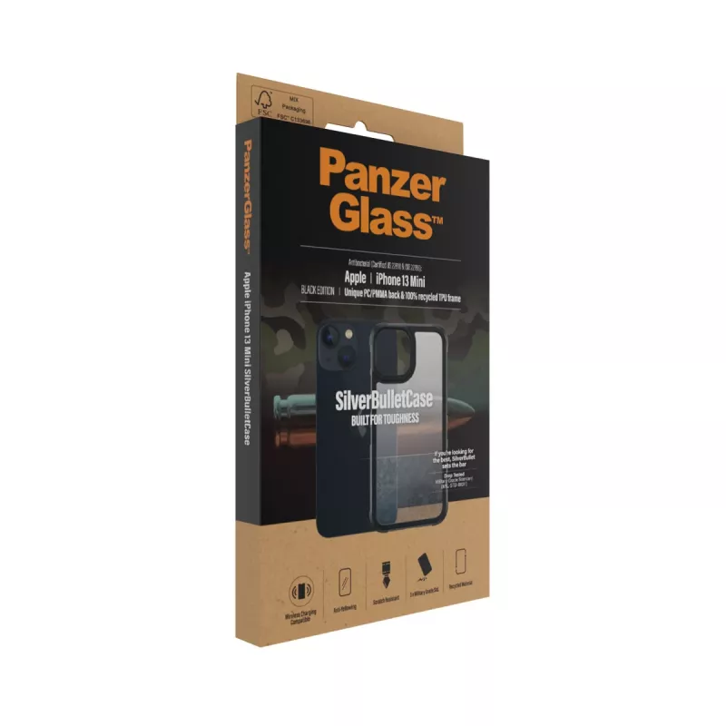 PanzerGlass SilverBullet ClearCase iPhone 13 Mini Melns