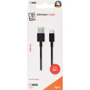 USB kabelis 2GO 795731 1 m USB B USB C USB 3.2 Gen 1 melns