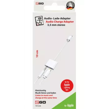 Lightning kabelis 2GO 797239 0,1 m balts Lightning uz Lightning + 3,5 mm